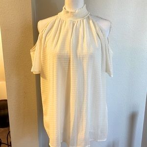 - Michael Kors cream short sleeve turtleneck blouse XS nwt #30